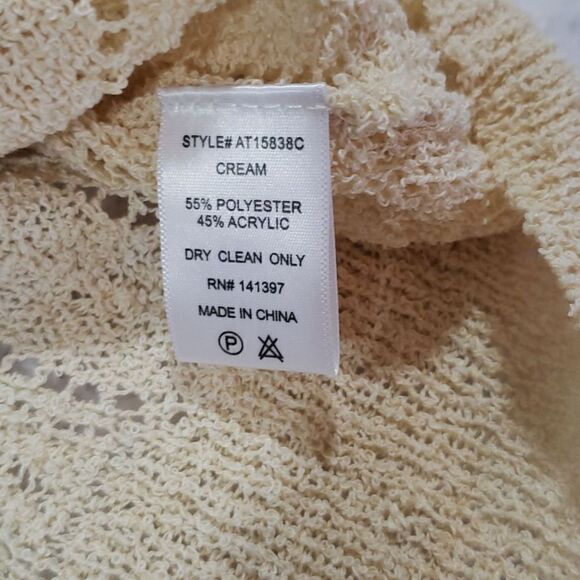 ASTR The Label Womens Wrap Front Pointelle Sweater Pullover Cream Size XL NWT - Picture 9 of 12